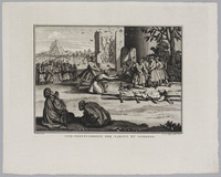 KG 07456
<br/>
Geschiedenis godsdiensten: Begrafenisritueel van de Parsi's
<br/>
<em>Huyser, Carel Jacob de (werkz. 1766-1815?)</em>